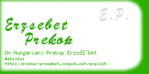 erzsebet prekop business card